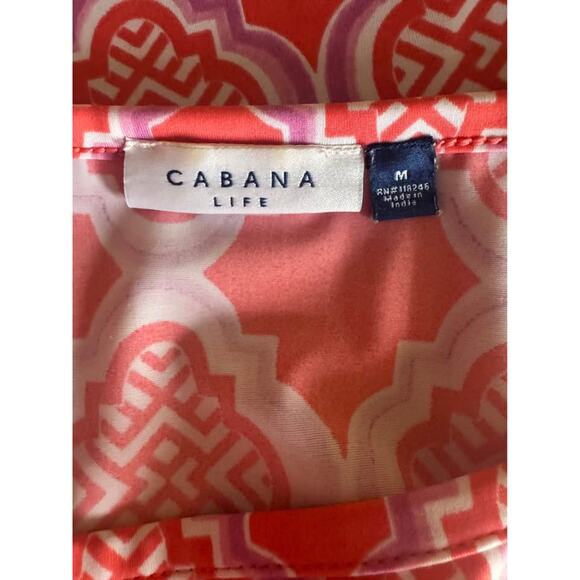 Cabana Life Women’s Medium Coral Geo Classic Shift Dress UPF 50+ NWOT - Picture 9 of 9